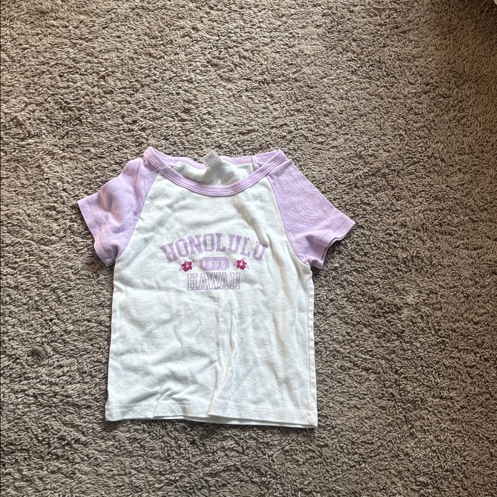 Purple and White Graphic T-Shirt